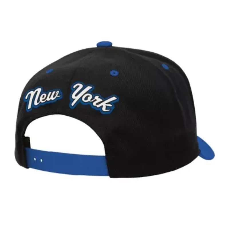 NBA Black/Blue New York Knicks Backside Script 2-Tone Pro Crown Adjustable Hat