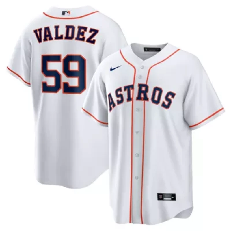 MLB Nike Framber Valdez Houston Astros Home Replica Jersey