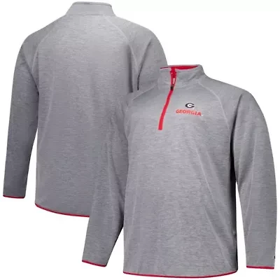 NCAA Fanatics Georgia Bulldogs Raglan Big &Tall Quarter-Zip Top