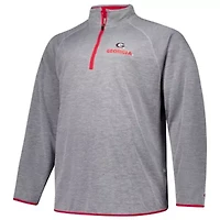 NCAA Fanatics Georgia Bulldogs Raglan Big &Tall Quarter-Zip Top
