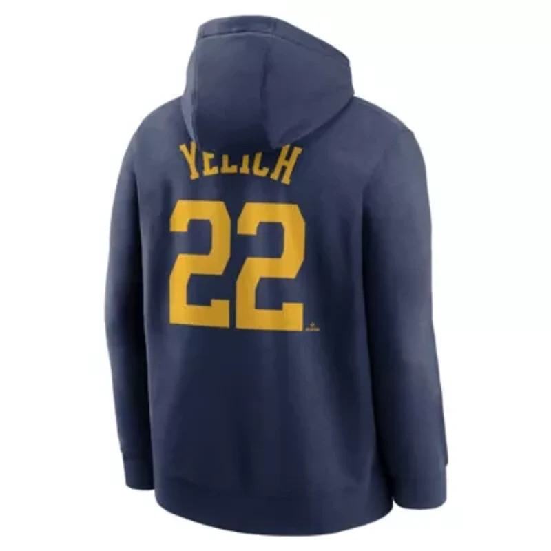 MLB Nike Christian Yelich Milwaukee Brewers Player Name & Number Club Pullover Hoodie