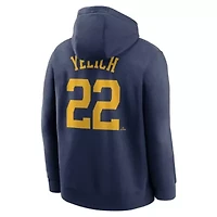 MLB Nike Christian Yelich Milwaukee Brewers Player Name & Number Club Pullover Hoodie