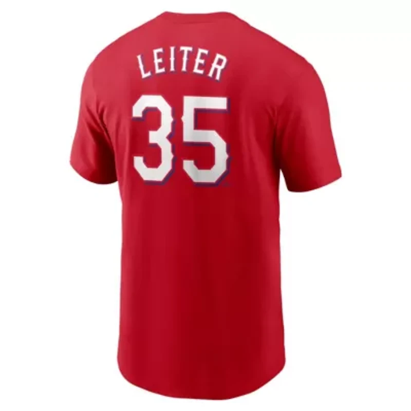 MLB Nike Jack Leiter Texas Rangers Fuse Name & Number T-Shirt