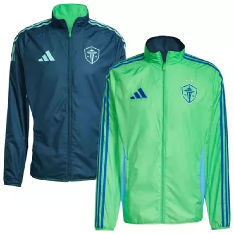 MLS Rave Green/Blue Seattle Sounders FC 2025 Anthem Reversible Full-Zip Jacket