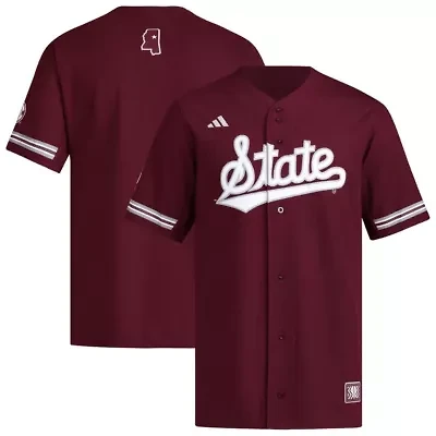 NCAA Mississippi State Bulldogs Reversible Retro Full-Button Baseball Jersey