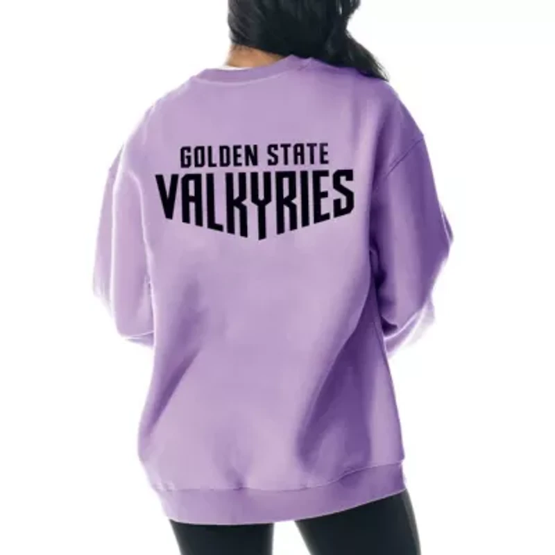 WNBA Unisex Violet Golden State Valkyries Dye Fleece Pullover Crew Sweatshirt
