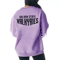 WNBA Unisex Violet Golden State Valkyries Dye Fleece Pullover Crew Sweatshirt
