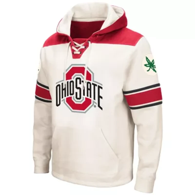 NCAA Ohio State Buckeyes Big & Tall Hockey Lace-Up Pullover Hoodie
