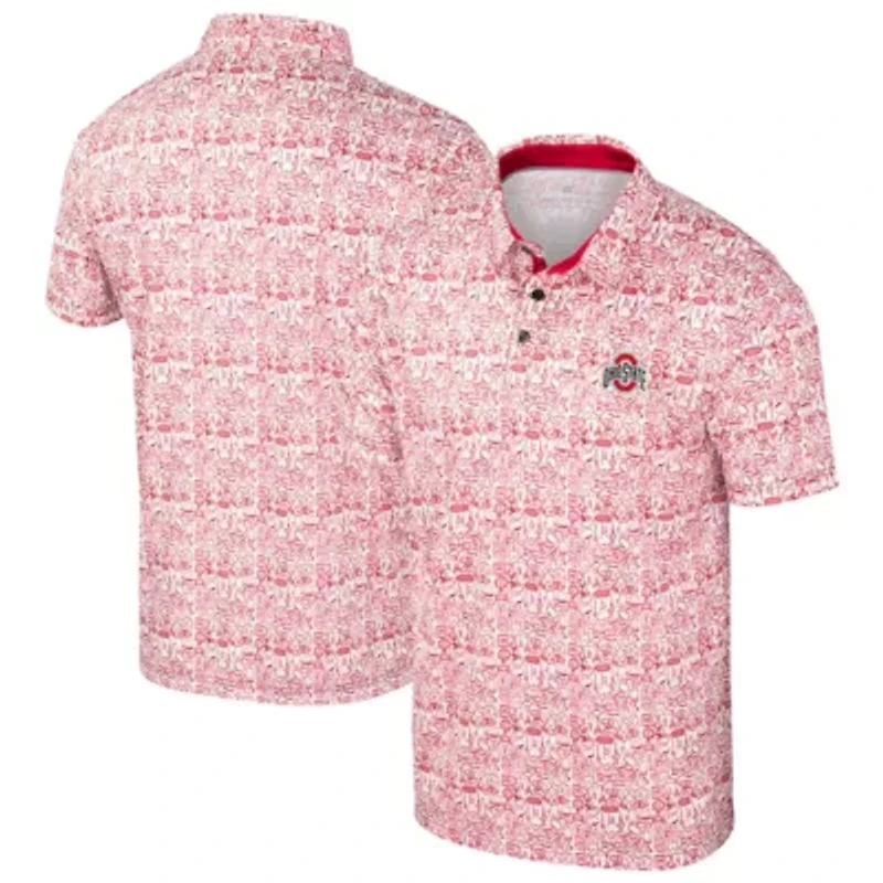 NCAA Ohio State Buckeyes Big & Tall Allover Polo