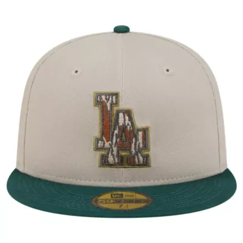 MLB Natural/Hunter Los Angeles Dodgers Lifestyle Tree Bark Fill 59FIFTY Fitted Hat