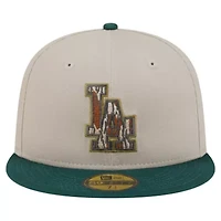 MLB Natural/Hunter Los Angeles Dodgers Lifestyle Tree Bark Fill 59FIFTY Fitted Hat