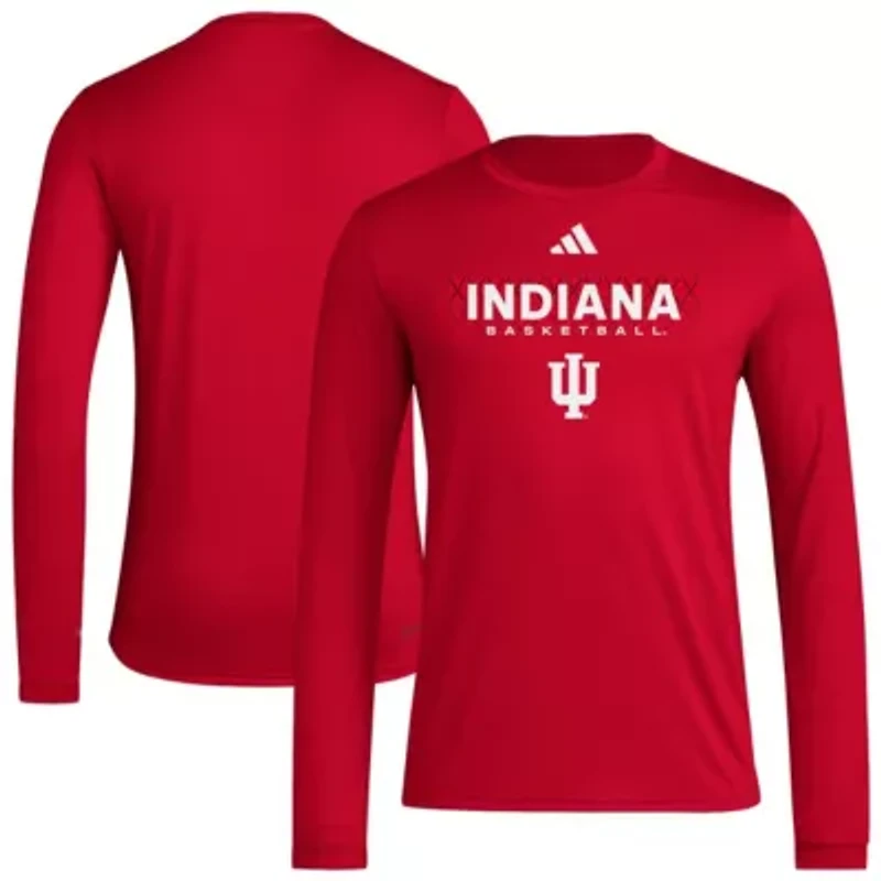 NCAA Indiana Hoosiers Locker On-Court the Fade AEROREADY Long Sleeve T-Shirt