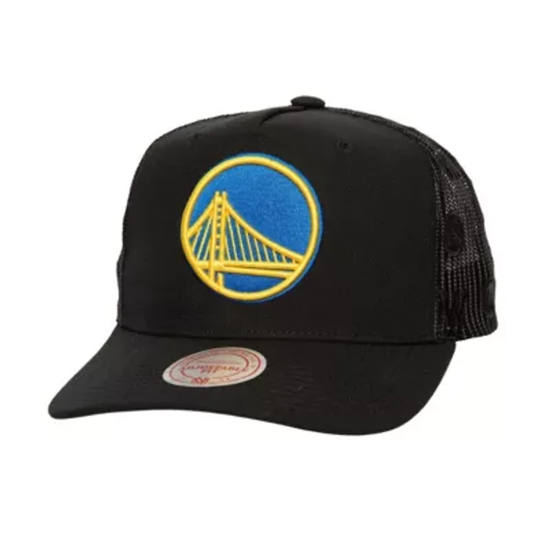 NBA Golden State Warriors Monogram Allover Logo Mesh Trucker Adjustable Hat