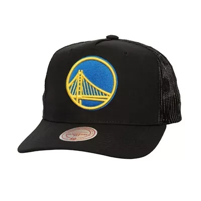 NBA Golden State Warriors Monogram Allover Logo Mesh Trucker Adjustable Hat