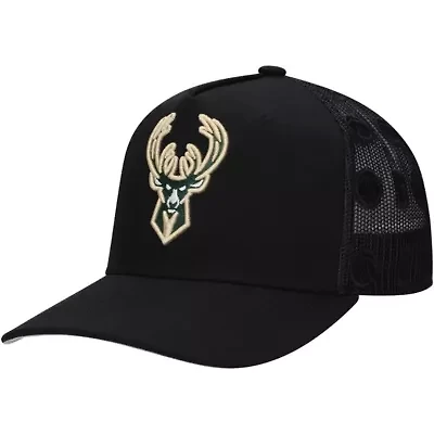 NBA Milwaukee Bucks Monogram Allover Logo Mesh Trucker Adjustable Hat