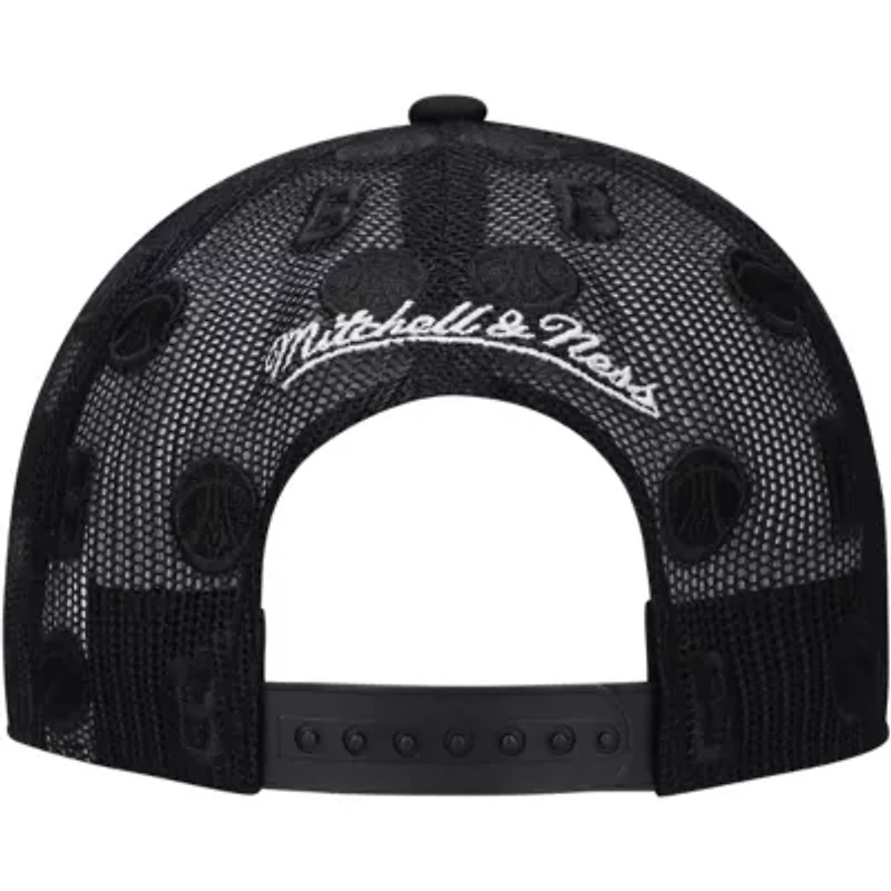 NBA Milwaukee Bucks Monogram Allover Logo Mesh Trucker Adjustable Hat