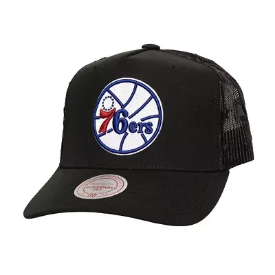 NBA Philadelphia 76ers Monogram Allover Logo Mesh Trucker Adjustable Hat