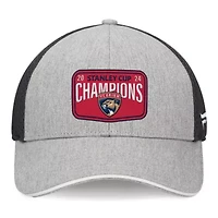 NHL Fanatics Gray/Charcoal Florida Panthers 2024 Stanley Cup s Locker Room Meshback Structured Adjustable Hat