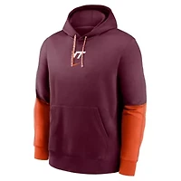 NCAA Nike Virginia Tech Hokies 2024 Sideline Club Fleece Pullover Hoodie