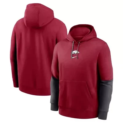 NCAA Nike Arkansas Razorbacks 2024 Sideline Club Fleece Pullover Hoodie