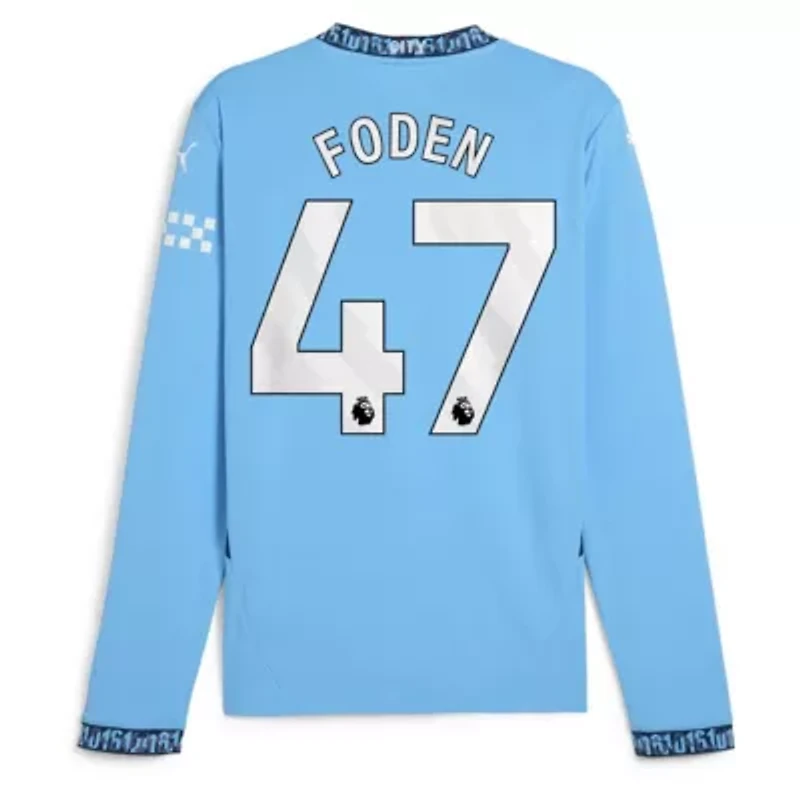 International Clubs Phil Foden Light Manchester City 2024/25 Home Replica Long Sleeve Player Jersey