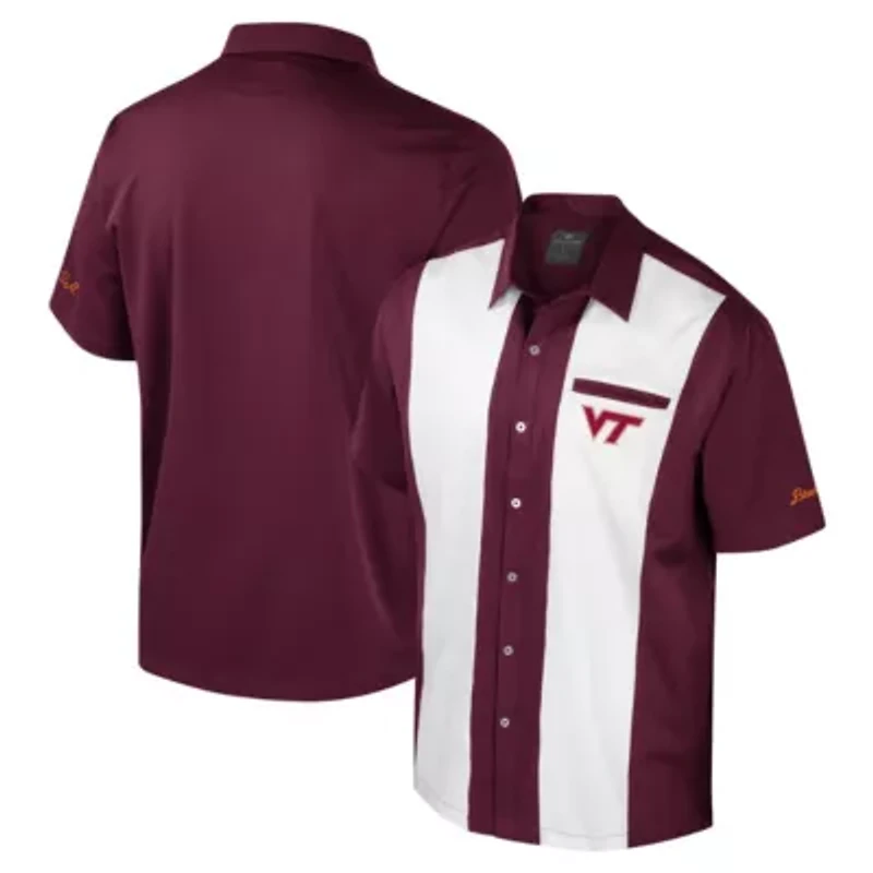 NCAA Virginia Tech Hokies Strike Bowling Button-Up Shirt
