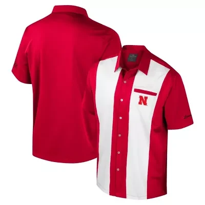 NCAA Nebraska Huskers Strike Bowling Button-Up Shirt