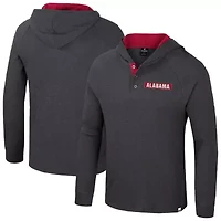 Alabama Crimson Tide NCAA Dujour Ralgan Long Sleeve Henley Hoodie T-Shirt