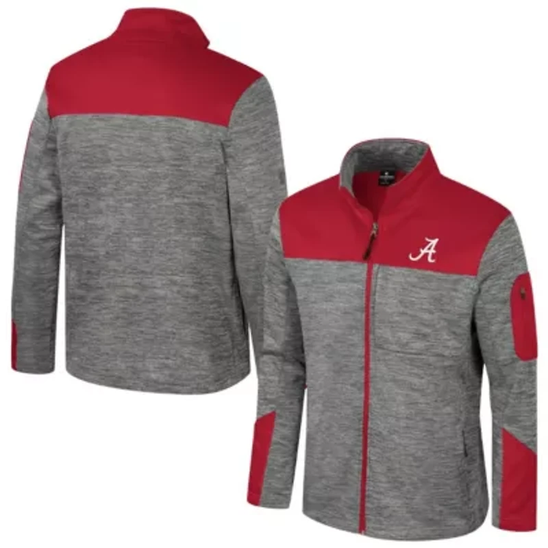 Alabama Crimson Tide NCAA Gray/Crimson Guard Full-Zip Jacket