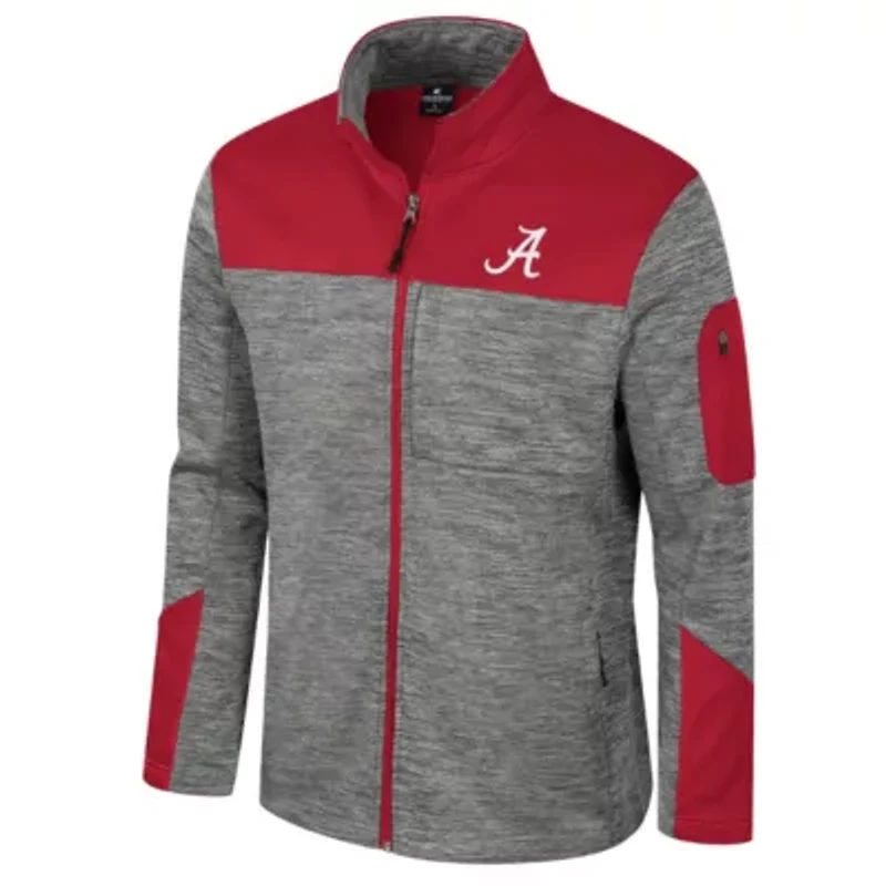 Alabama Crimson Tide NCAA Gray/Crimson Guard Full-Zip Jacket