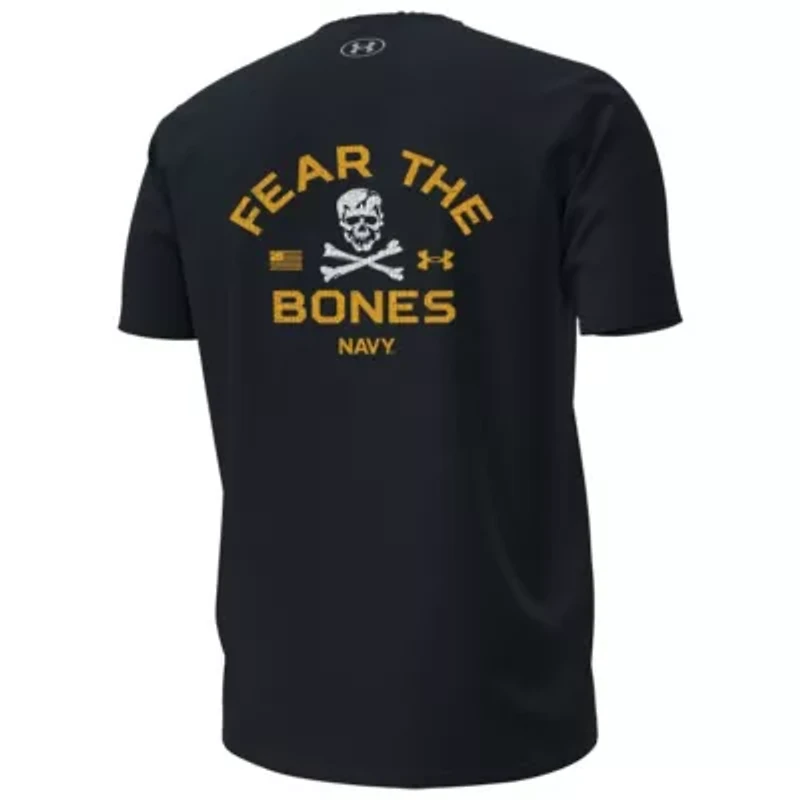 Navy Midshipmen NCAA Under Armour 2024 Rivalry Fear The Bones Performance T-Shirt