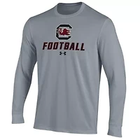 NCAA Under Armour Grey South Carolina Gamecocks Football Performance Long Sleeve T-Shirt