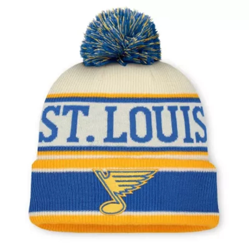NHL Fanatics Blue/Cream St. Louis Blues 2025 NHL Winter Classic Cuffed Knit Hat with Pom