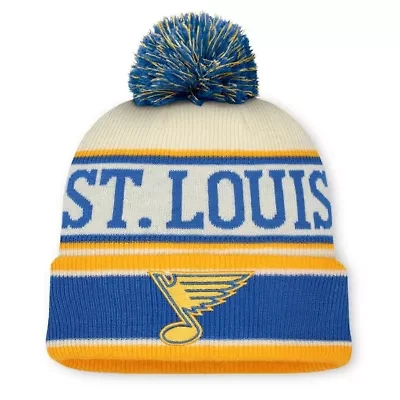 NHL Fanatics Blue/Cream St. Louis Blues 2025 NHL Winter Classic Cuffed Knit Hat with Pom