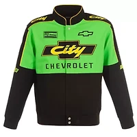 NASCAR Black/Green City Chevrolet Legend Full-Snap Twill Uniform Jacket