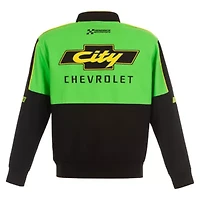 NASCAR Black/Green City Chevrolet Legend Full-Snap Twill Uniform Jacket