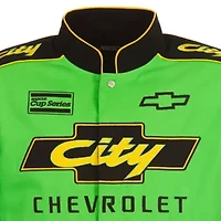 NASCAR Black/Green City Chevrolet Legend Full-Snap Twill Uniform Jacket