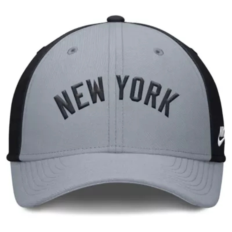 MLB Nike Gray/Navy New York Yankees Rise Swoosh Performance Flex Hat