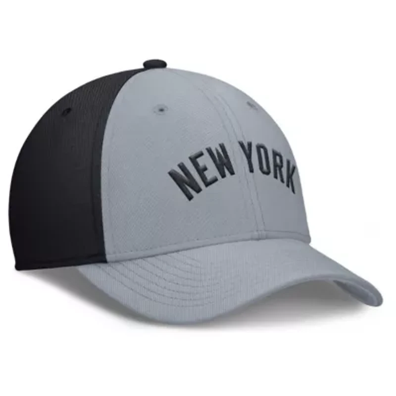 MLB Nike Gray/Navy New York Yankees Rise Swoosh Performance Flex Hat