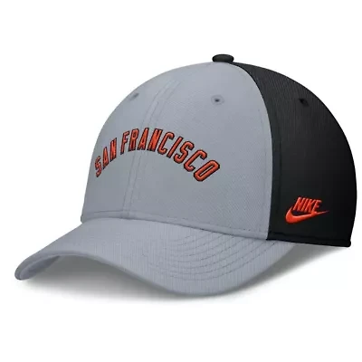 MLB Nike Gray/Black San Francisco Giants Rise Swoosh Performance Flex Hat