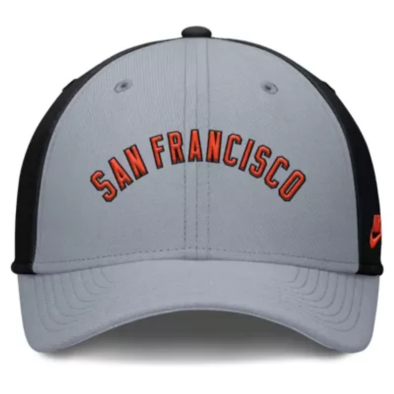 MLB Nike Gray/Black San Francisco Giants Rise Swoosh Performance Flex Hat