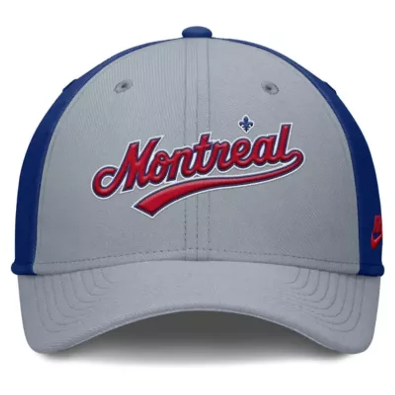 Cooperstown Teams Nike Gray/Blue Montreal Expos Rise Swoosh Performance Flex Hat
