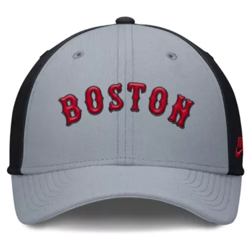 Boston Red Sox MLB Nike Gray/Navy Rise Swoosh Performance Flex Hat
