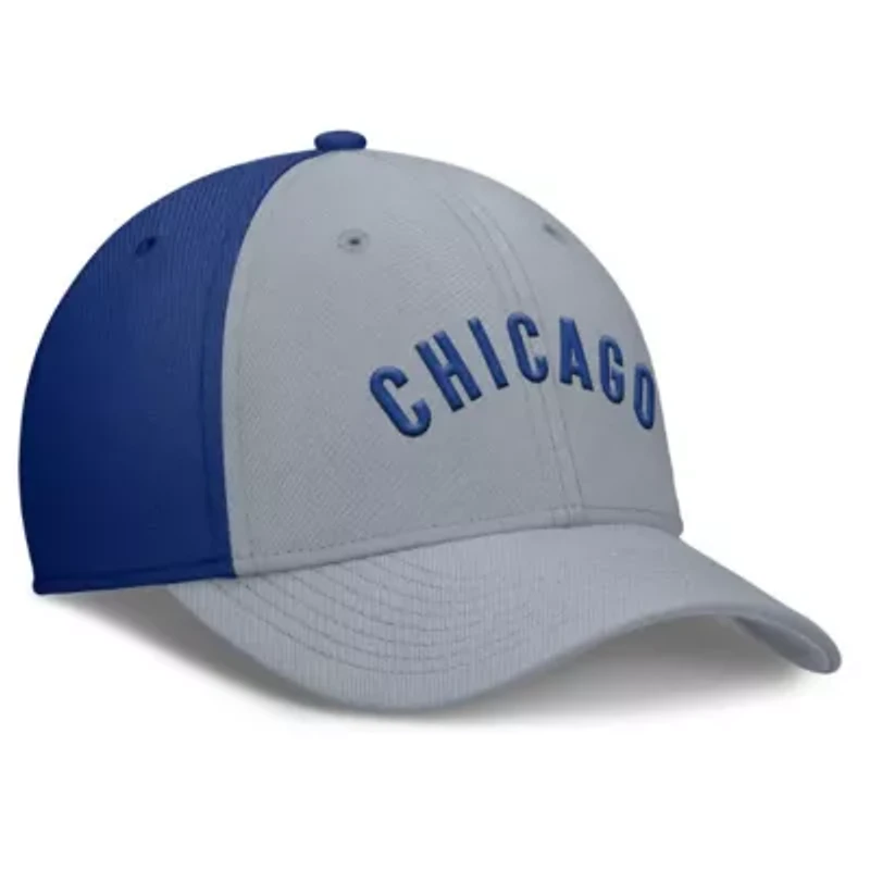MLB Nike Gray/Royal Chicago Cubs Rise Swoosh Performance Flex Hat