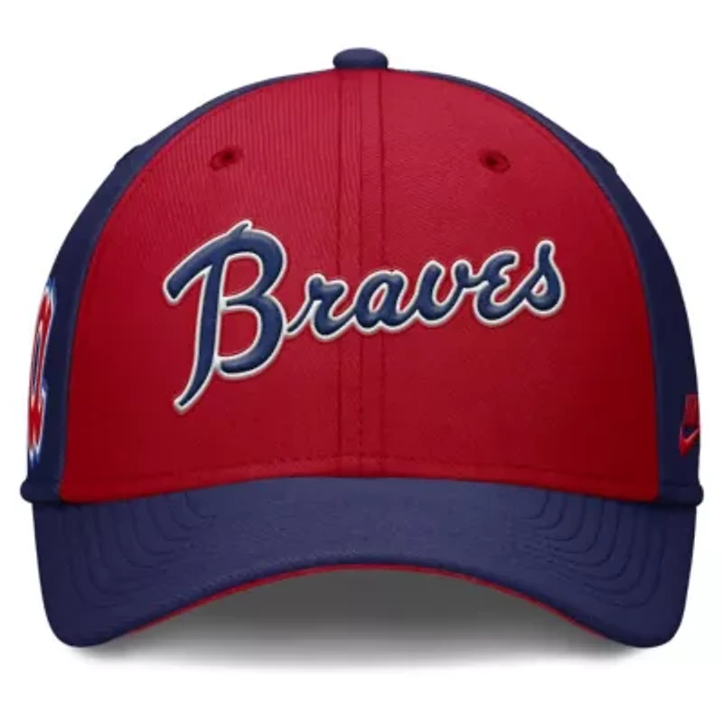 MLB Nike Navy/Red Atlanta Braves Rise Swoosh Performance Flex Hat