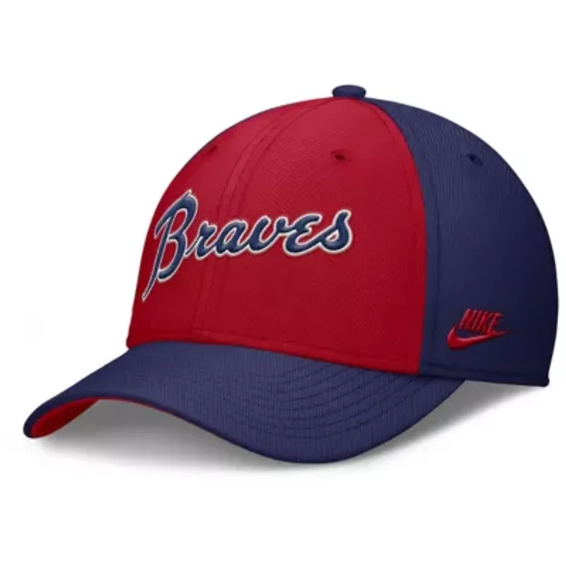 MLB Nike Navy/Red Atlanta Braves Rise Swoosh Performance Flex Hat