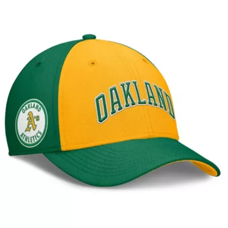 Cooperstown Teams Nike Green/Gold Oakland Athletics Rise Swoosh Performance Flex Hat