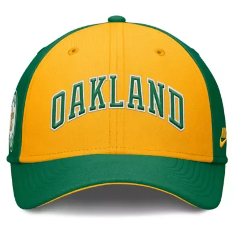 Cooperstown Teams Nike Green/Gold Oakland Athletics Rise Swoosh Performance Flex Hat