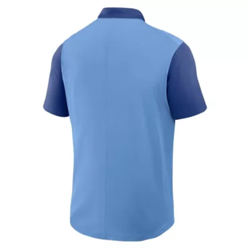 MLB Nike Light Blue/Royal Texas Rangers Cooperstown Collection Color-Block Victory Dri-FIT Polo