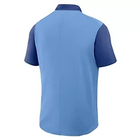 MLB Nike Light Blue/Royal Texas Rangers Cooperstown Collection Color-Block Victory Dri-FIT Polo